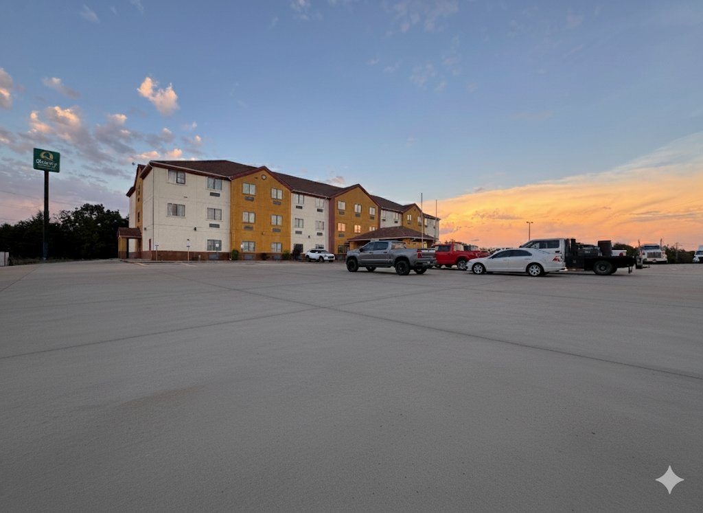 McAlester's largest hotel parking lot - Quality Inn & Suites on Hwy 69